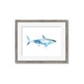 Picture of Blue Splash Shark I  _GroupedProduct_Rectangle_Landscape_Mini_ _GroupedProduct_Rectangle_Landscape_Framed_Matted_