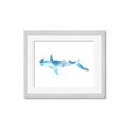 Picture of Blue Splash Shark IV _GroupedProduct_Rectangle_Landscape_Mini_ _GroupedProduct_Rectangle_Landscape_Framed_Matted_