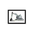 Picture of Gray Excavator _GroupedProduct_Rectangle_Landscape_Mini_ _GroupedProduct_Rectangle_Landscape_Framed_Matted_
