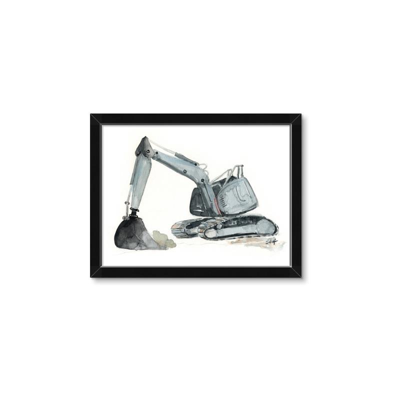 Picture of Gray Excavator _GroupedProduct_Rectangle_Landscape_Mini_ _GroupedProduct_Rectangle_Landscape_Framed_Matted_