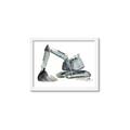 Picture of Gray Excavator _GroupedProduct_Rectangle_Landscape_Mini_ _GroupedProduct_Rectangle_Landscape_Framed_Matted_