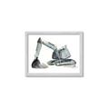 Picture of Gray Excavator _GroupedProduct_Rectangle_Landscape_Mini_ _GroupedProduct_Rectangle_Landscape_Framed_Matted_