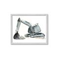 Picture of Gray Excavator _GroupedProduct_Rectangle_Landscape_Mini_ _GroupedProduct_Rectangle_Landscape_Framed_Matted_