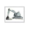 Picture of Gray Excavator _GroupedProduct_Rectangle_Landscape_Mini_ _GroupedProduct_Rectangle_Landscape_Framed_Matted_