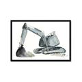 Picture of Gray Excavator _GroupedProduct_Rectangle_Landscape_Mini_ _GroupedProduct_Rectangle_Landscape_Framed_Matted_