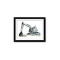 Picture of Gray Excavator _GroupedProduct_Rectangle_Landscape_Mini_ _GroupedProduct_Rectangle_Landscape_Framed_Matted_