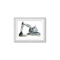 Picture of Gray Excavator _GroupedProduct_Rectangle_Landscape_Mini_ _GroupedProduct_Rectangle_Landscape_Framed_Matted_