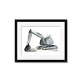 Picture of Gray Excavator _GroupedProduct_Rectangle_Landscape_Mini_ _GroupedProduct_Rectangle_Landscape_Framed_Matted_