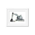 Picture of Gray Excavator _GroupedProduct_Rectangle_Landscape_Mini_ _GroupedProduct_Rectangle_Landscape_Framed_Matted_