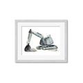 Picture of Gray Excavator _GroupedProduct_Rectangle_Landscape_Mini_ _GroupedProduct_Rectangle_Landscape_Framed_Matted_