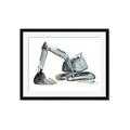 Picture of Gray Excavator _GroupedProduct_Rectangle_Landscape_Mini_ _GroupedProduct_Rectangle_Landscape_Framed_Matted_