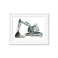 Picture of Gray Excavator _GroupedProduct_Rectangle_Landscape_Mini_ _GroupedProduct_Rectangle_Landscape_Framed_Matted_