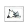 Picture of Gray Excavator _GroupedProduct_Rectangle_Landscape_Mini_ _GroupedProduct_Rectangle_Landscape_Framed_Matted_