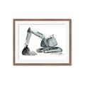 Picture of Gray Excavator _GroupedProduct_Rectangle_Landscape_Mini_ _GroupedProduct_Rectangle_Landscape_Framed_Matted_