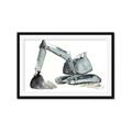 Picture of Gray Excavator _GroupedProduct_Rectangle_Landscape_Mini_ _GroupedProduct_Rectangle_Landscape_Framed_Matted_