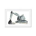 Picture of Gray Excavator _GroupedProduct_Rectangle_Landscape_Mini_ _GroupedProduct_Rectangle_Landscape_Framed_Matted_