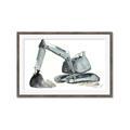 Picture of Gray Excavator _GroupedProduct_Rectangle_Landscape_Mini_ _GroupedProduct_Rectangle_Landscape_Framed_Matted_