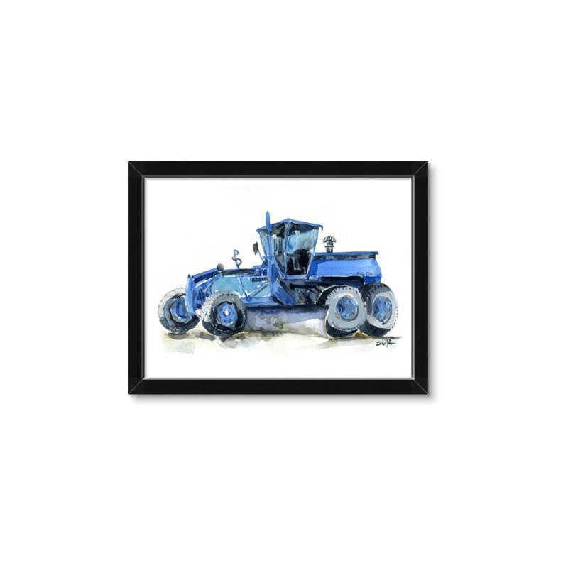 Picture of Blue Tractor  _GroupedProduct_Rectangle_Landscape_Mini_ _GroupedProduct_Rectangle_Landscape_Framed_Matted_