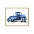 Picture of Blue Tractor  _GroupedProduct_Rectangle_Landscape_Mini_ _GroupedProduct_Rectangle_Landscape_Framed_Matted_