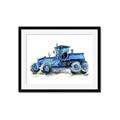 Picture of Blue Tractor  _GroupedProduct_Rectangle_Landscape_Mini_ _GroupedProduct_Rectangle_Landscape_Framed_Matted_