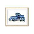 Picture of Blue Tractor  _GroupedProduct_Rectangle_Landscape_Mini_ _GroupedProduct_Rectangle_Landscape_Framed_Matted_