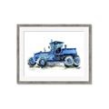 Picture of Blue Tractor  _GroupedProduct_Rectangle_Landscape_Mini_ _GroupedProduct_Rectangle_Landscape_Framed_Matted_