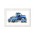 Picture of Blue Tractor  _GroupedProduct_Rectangle_Landscape_Mini_ _GroupedProduct_Rectangle_Landscape_Framed_Matted_