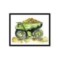 Picture of Green Dump Truck  _GroupedProduct_Rectangle_Landscape_Mini_ _GroupedProduct_Rectangle_Landscape_Framed_Matted_