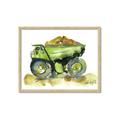 Picture of Green Dump Truck  _GroupedProduct_Rectangle_Landscape_Mini_ _GroupedProduct_Rectangle_Landscape_Framed_Matted_