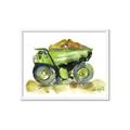 Picture of Green Dump Truck  _GroupedProduct_Rectangle_Landscape_Mini_ _GroupedProduct_Rectangle_Landscape_Framed_Matted_