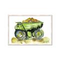 Picture of Green Dump Truck  _GroupedProduct_Rectangle_Landscape_Mini_ _GroupedProduct_Rectangle_Landscape_Framed_Matted_