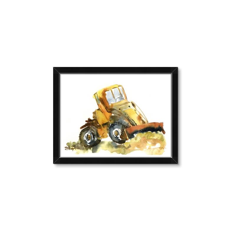 Picture of Yellow Dozer _GroupedProduct_Rectangle_Landscape_Mini_ _GroupedProduct_Rectangle_Landscape_Framed_Matted_