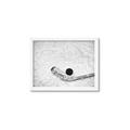 Picture of Ice Hockey stick and puck _GroupedProduct_Rectangle_Landscape_Mini_ _GroupedProduct_Rectangle_Landscape_Framed_Matted_