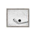Picture of Ice Hockey stick and puck _GroupedProduct_Rectangle_Landscape_Mini_ _GroupedProduct_Rectangle_Landscape_Framed_Matted_