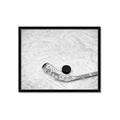 Picture of Ice Hockey stick and puck _GroupedProduct_Rectangle_Landscape_Mini_ _GroupedProduct_Rectangle_Landscape_Framed_Matted_