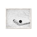 Picture of Ice Hockey stick and puck _GroupedProduct_Rectangle_Landscape_Mini_ _GroupedProduct_Rectangle_Landscape_Framed_Matted_