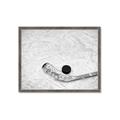 Picture of Ice Hockey stick and puck _GroupedProduct_Rectangle_Landscape_Mini_ _GroupedProduct_Rectangle_Landscape_Framed_Matted_