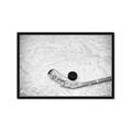 Picture of Ice Hockey stick and puck _GroupedProduct_Rectangle_Landscape_Mini_ _GroupedProduct_Rectangle_Landscape_Framed_Matted_