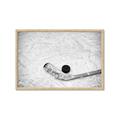 Picture of Ice Hockey stick and puck _GroupedProduct_Rectangle_Landscape_Mini_ _GroupedProduct_Rectangle_Landscape_Framed_Matted_
