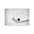 Picture of Ice Hockey stick and puck _GroupedProduct_Rectangle_Landscape_Mini_ _GroupedProduct_Rectangle_Landscape_Framed_Matted_