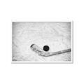 Picture of Ice Hockey stick and puck _GroupedProduct_Rectangle_Landscape_Mini_ _GroupedProduct_Rectangle_Landscape_Framed_Matted_