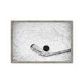 Picture of Ice Hockey stick and puck _GroupedProduct_Rectangle_Landscape_Mini_ _GroupedProduct_Rectangle_Landscape_Framed_Matted_