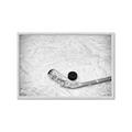 Picture of Ice Hockey stick and puck _GroupedProduct_Rectangle_Landscape_Mini_ _GroupedProduct_Rectangle_Landscape_Framed_Matted_