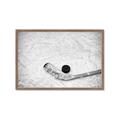 Picture of Ice Hockey stick and puck _GroupedProduct_Rectangle_Landscape_Mini_ _GroupedProduct_Rectangle_Landscape_Framed_Matted_