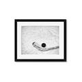 Picture of Ice Hockey stick and puck _GroupedProduct_Rectangle_Landscape_Mini_ _GroupedProduct_Rectangle_Landscape_Framed_Matted_