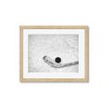 Picture of Ice Hockey stick and puck _GroupedProduct_Rectangle_Landscape_Mini_ _GroupedProduct_Rectangle_Landscape_Framed_Matted_