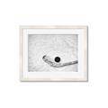 Picture of Ice Hockey stick and puck _GroupedProduct_Rectangle_Landscape_Mini_ _GroupedProduct_Rectangle_Landscape_Framed_Matted_