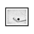 Picture of Ice Hockey stick and puck _GroupedProduct_Rectangle_Landscape_Mini_ _GroupedProduct_Rectangle_Landscape_Framed_Matted_