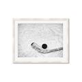 Picture of Ice Hockey stick and puck _GroupedProduct_Rectangle_Landscape_Mini_ _GroupedProduct_Rectangle_Landscape_Framed_Matted_