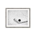 Picture of Ice Hockey stick and puck _GroupedProduct_Rectangle_Landscape_Mini_ _GroupedProduct_Rectangle_Landscape_Framed_Matted_